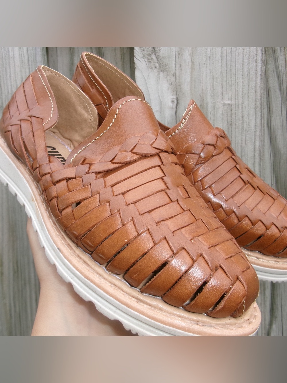 Women’s Woven Leather Slip-On Loafers in Brown